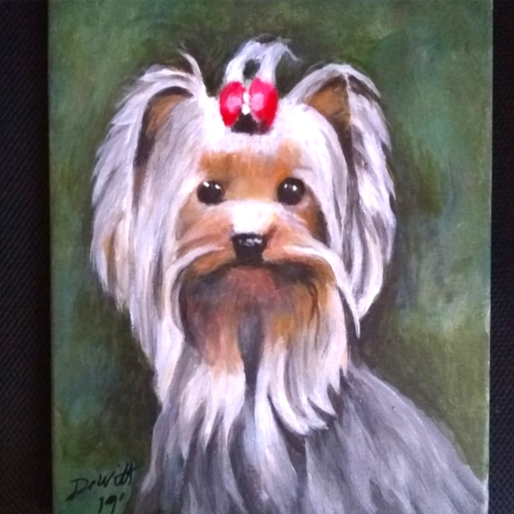 Yorkshire Terrior painting acrylic on canv…